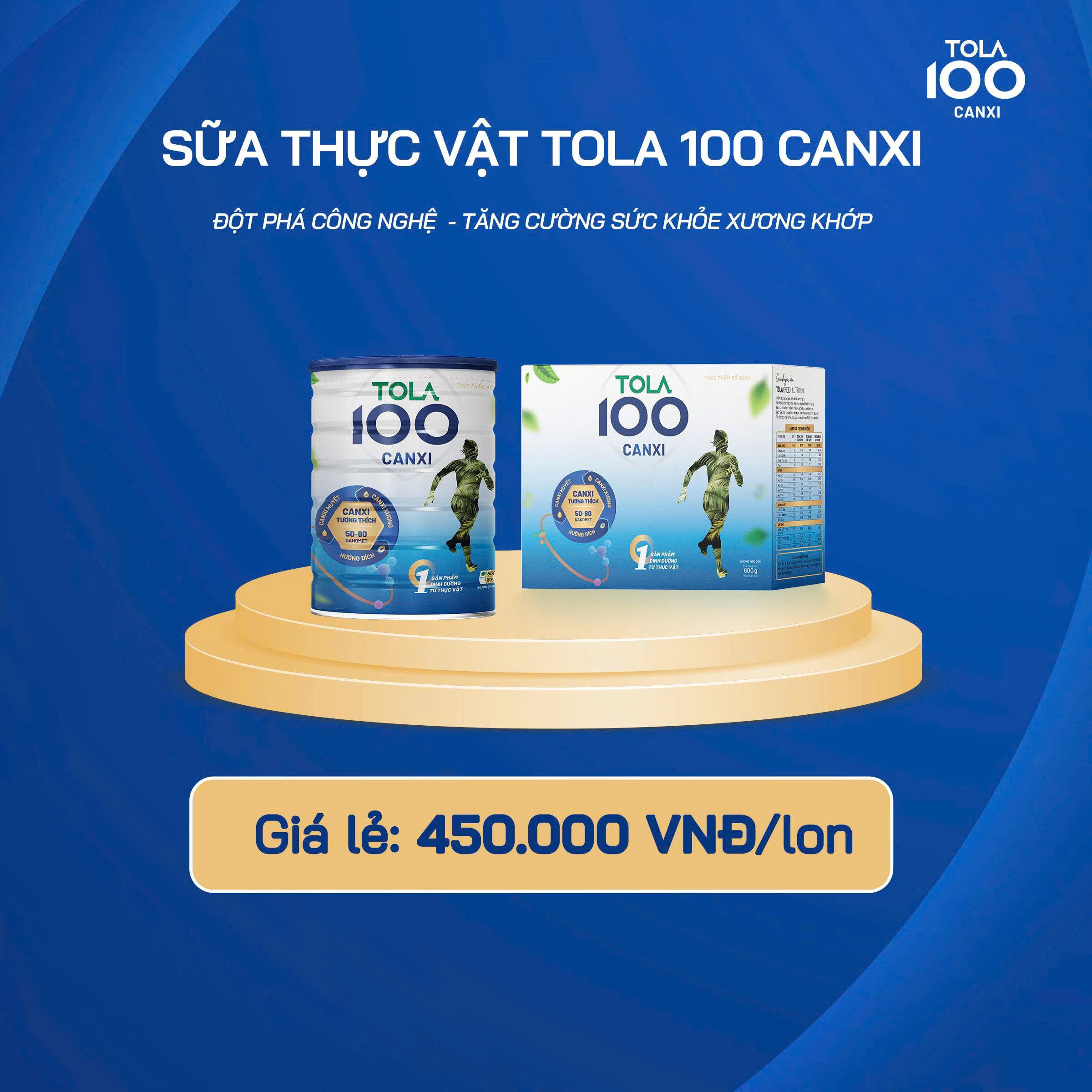 Sữa Thực Vật TOLA 100 CANXI (Dạng lon)
